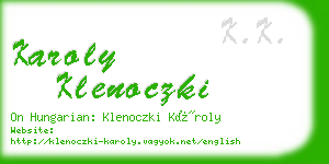 karoly klenoczki business card